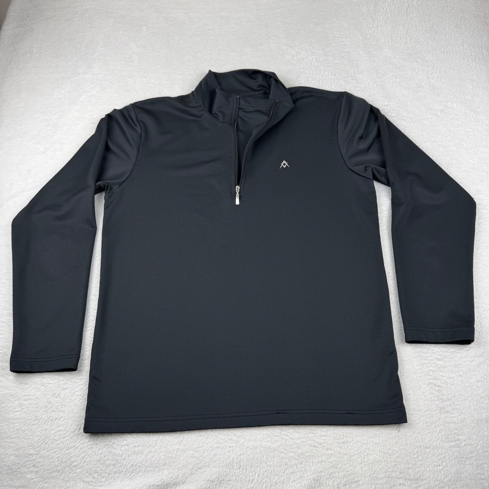 Volkl Quarter Zip Pullover Mens Medium Black Athletic Performance Long Sleeve